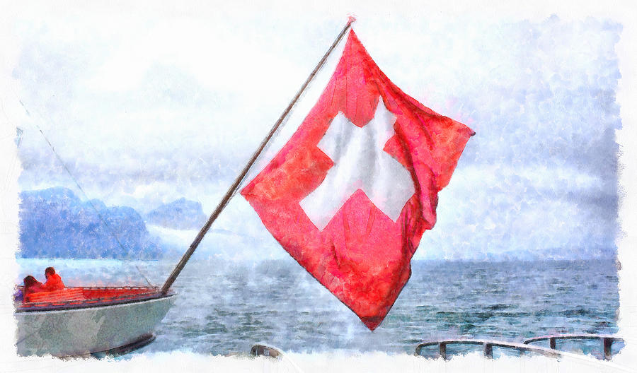 Swiss flag on a ship Photograph by Ashish Agarwal
