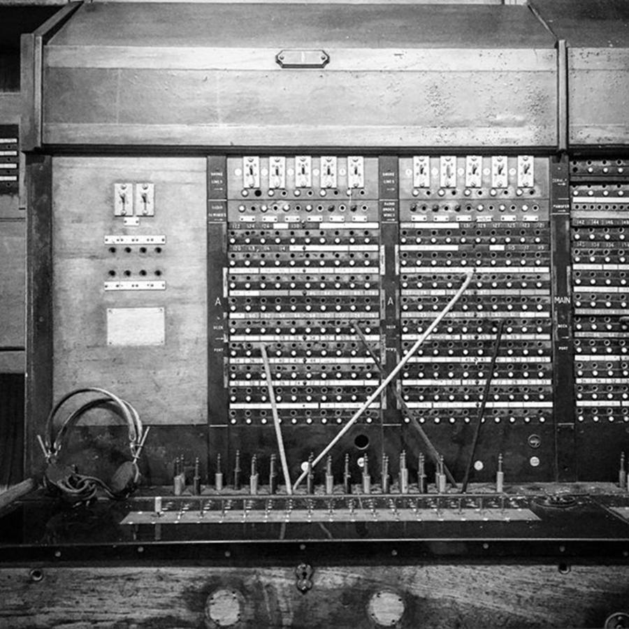 Blackandwhite Photograph - #switchboard Located In The #queenmary by Alex Snay