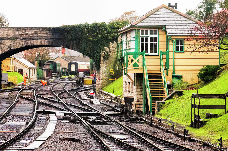 Transportation Photograph - Switching Tracks at the Swanage Station by Phyllis Taylor