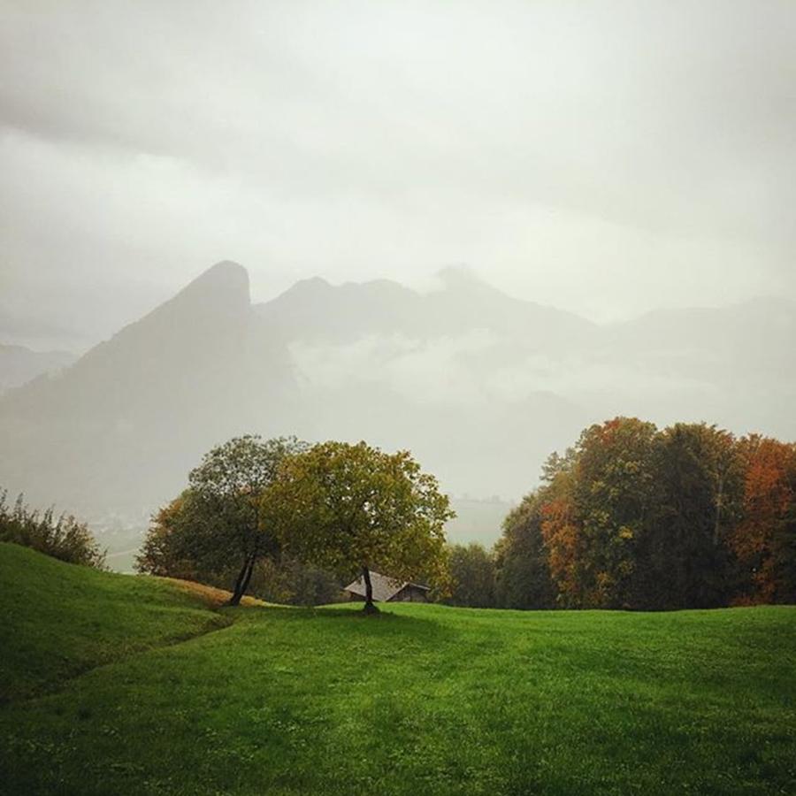 Fall Photograph - #switzerland #clowds #rain #autumn by Thomas Lindauer