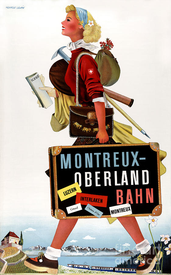 Vintage Painting - Switzerland Vintage Travel Poster by Vintage Treasure