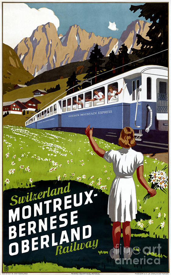 Vintage Painting - Switzerland Vintage Travel Poster Restored by Vintage Treasure