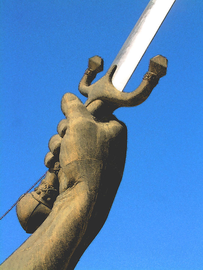 Sword Monument Detail Digital Art by Gary Hughes