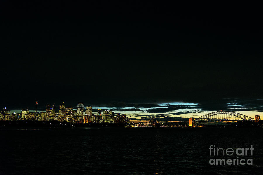 Sydney City Harbour Sunset Skyline In Australia  Photograph by JM Travel Photography