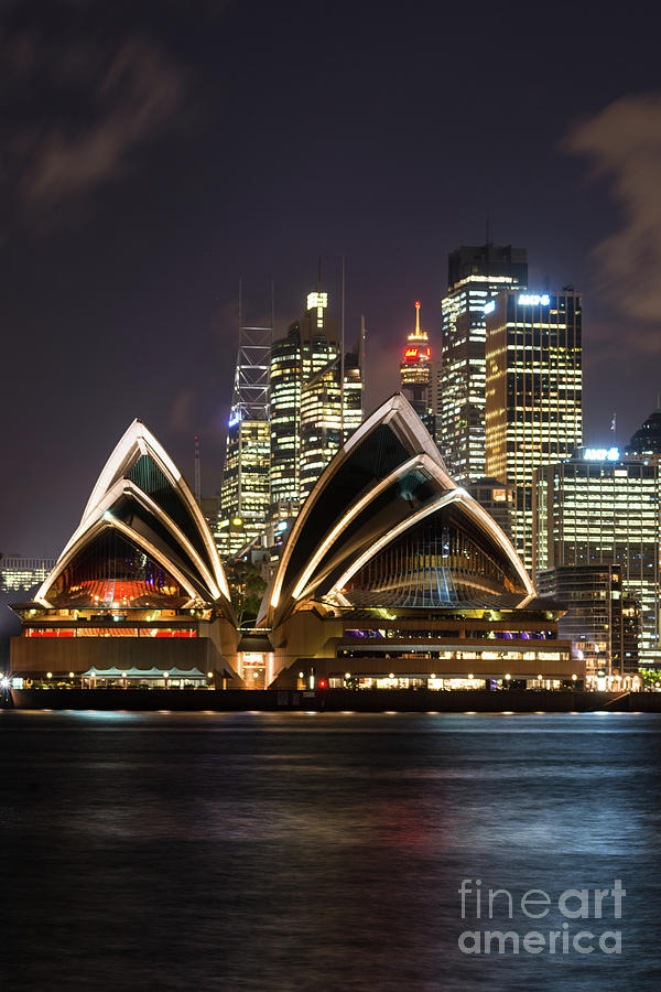 Sydney city skyline after dark Photograph by Andrew Michael