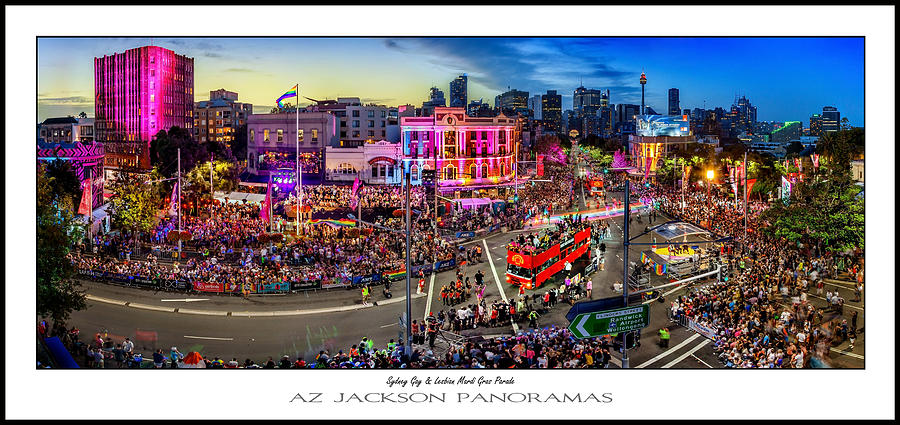 Sydney Skyline Photograph - Sydney Gay and Lesbian Mardi Gras Parade Poster Print by Az Jackson