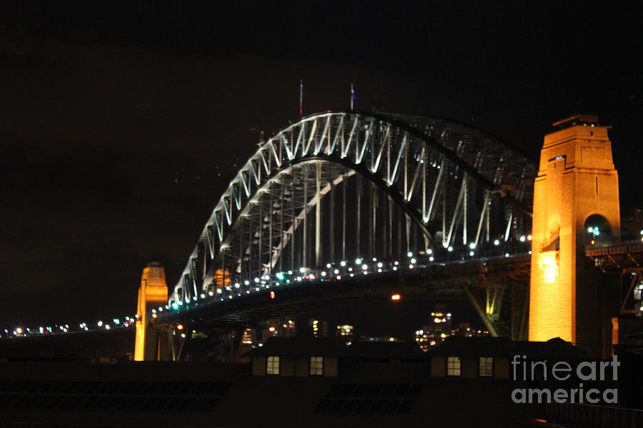 Sydney Harbor Bridge at Night Photograph by Bev Conover