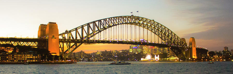 Harbor Bridge Photograph - Sydney Harbor Bridge at Night by Jeff Pfaller Harbor Bridge Photograph - Sydney Harbor Bridge at Night by Jeff Pfaller
