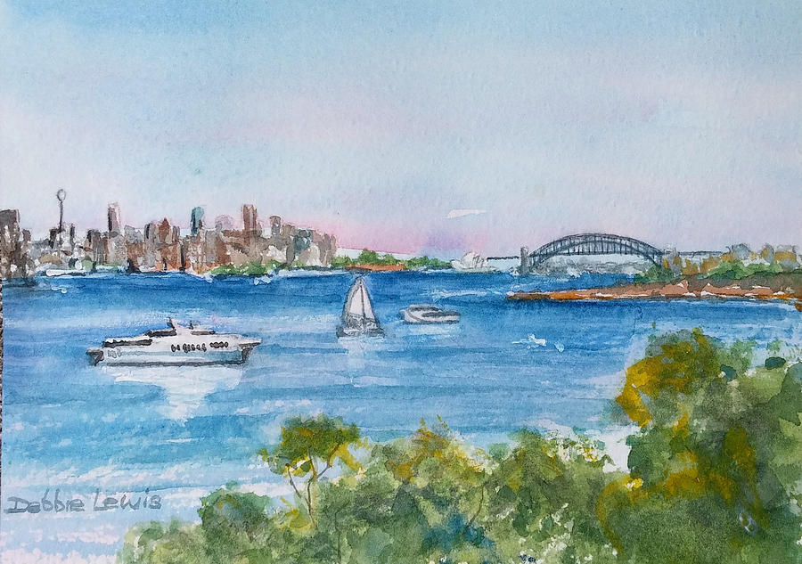 Sydney Harbor Painting by Debbie Lewis
