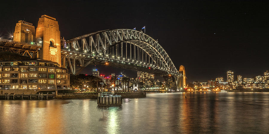 Architecture Photograph - Sydney Harbour at Night by Racheal Christian