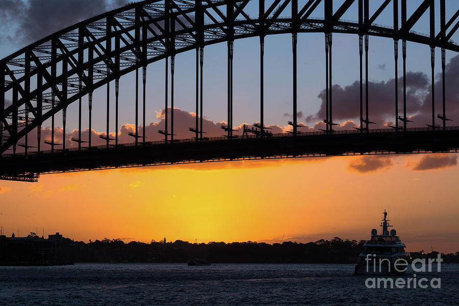 Sydney Harbour bridge at sunset Photograph by Andrew Michael