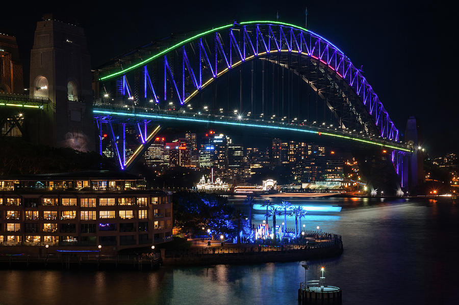 Sydney Harbour Bridge During Vivid Festival Photograph By Daniela ...