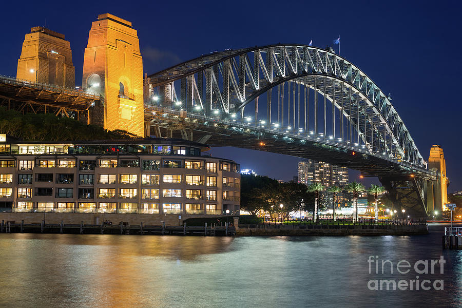 Sydney Harbour Bridge with Hyatt Park Hotel Photograph by Andrew Michael