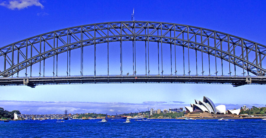 Bridge Photograph - Sydney Harbour During navy Fleet Review 2013 by Miroslava Jurcik