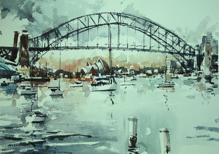 Sydney Morning Painting by Tony Belobrajdic