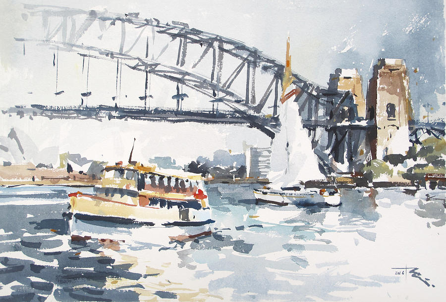 Sydney Old Ferry Painting by Tony Belobrajdic