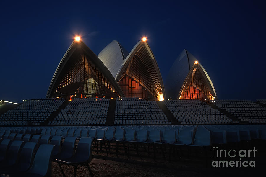 Sydney Opera House at Night Photograph by Inge Riis McDonald