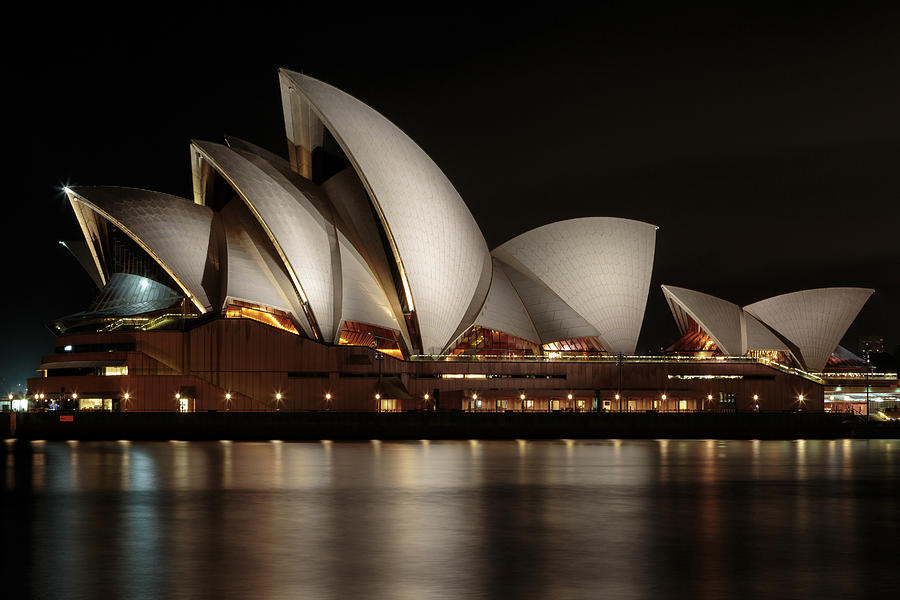 Sydney Opera House at Night Photograph by John Daly