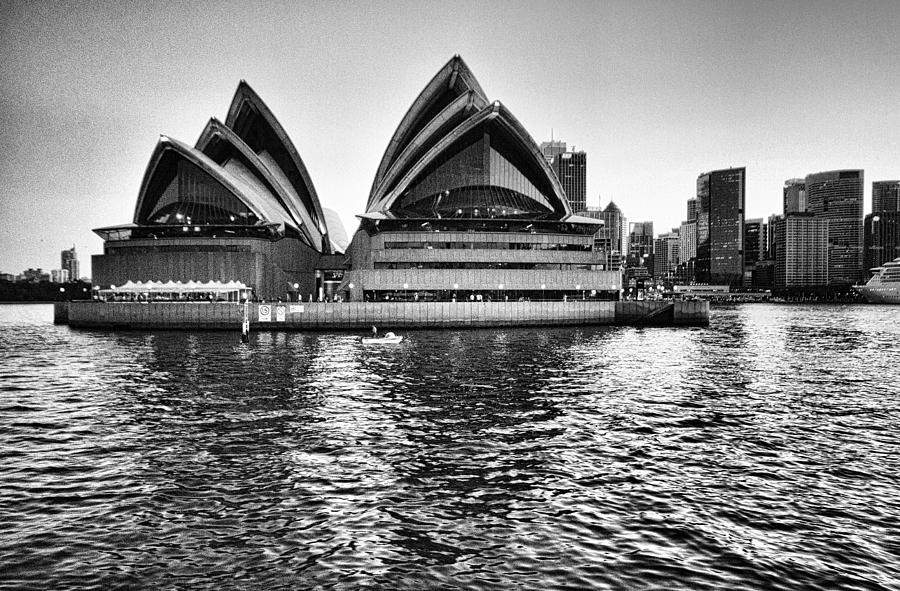 Sydney Opera House-Black and White Photograph by Douglas Barnard