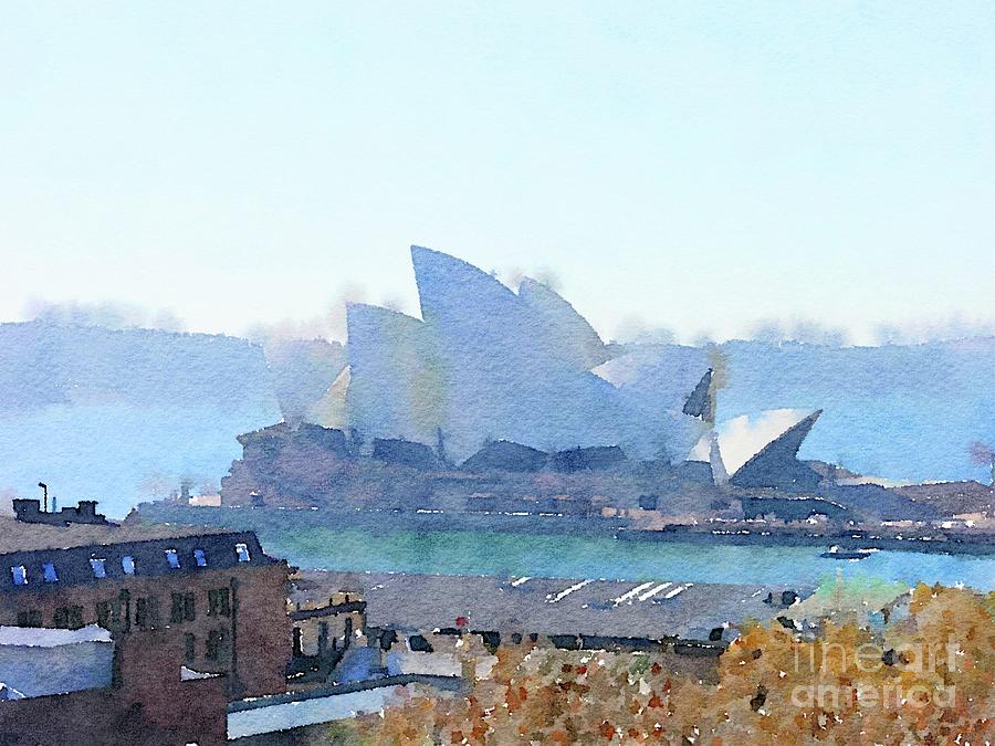 Nature Painting - Sydney Opera House by Mary Bassett by Esoterica Art Agency