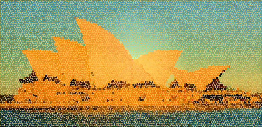 Sydney Opra House in Mosaic Digital Art by Gary Hughes