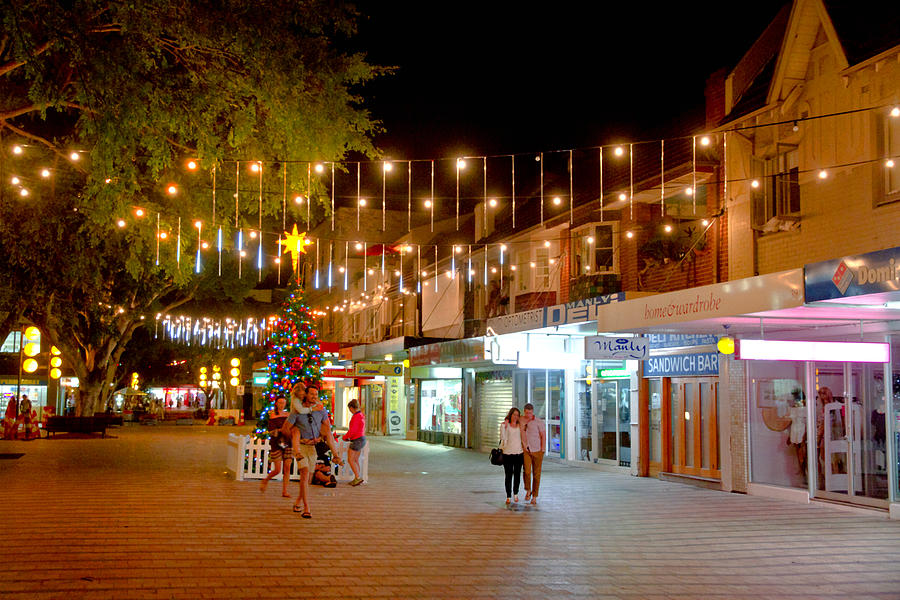 Christmas Photograph - SYdney Road In Manly At Christmas by Miroslava Jurcik