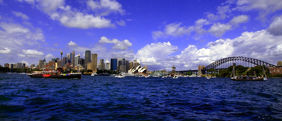 Boat Photograph - Sydney Skyline On Australian Day by Miroslava Jurcik