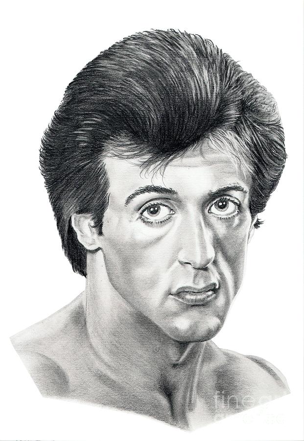 Sylvester Stallone Drawing by Murphy Elliott
