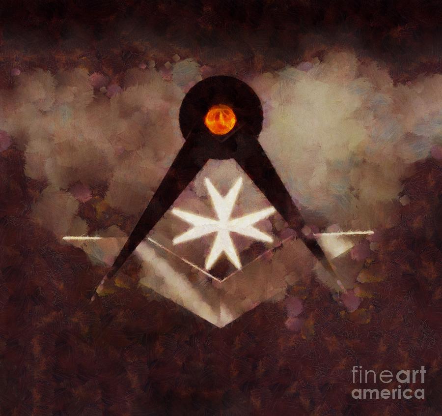 Freemason Painting - Symbol of the Freemasons by Pierre Blanchard by Esoterica Art Agency