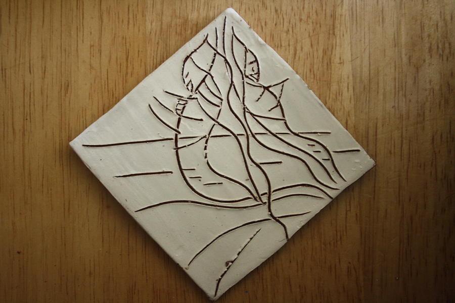 Sympathy - tile Ceramic Art by Gloria Ssali