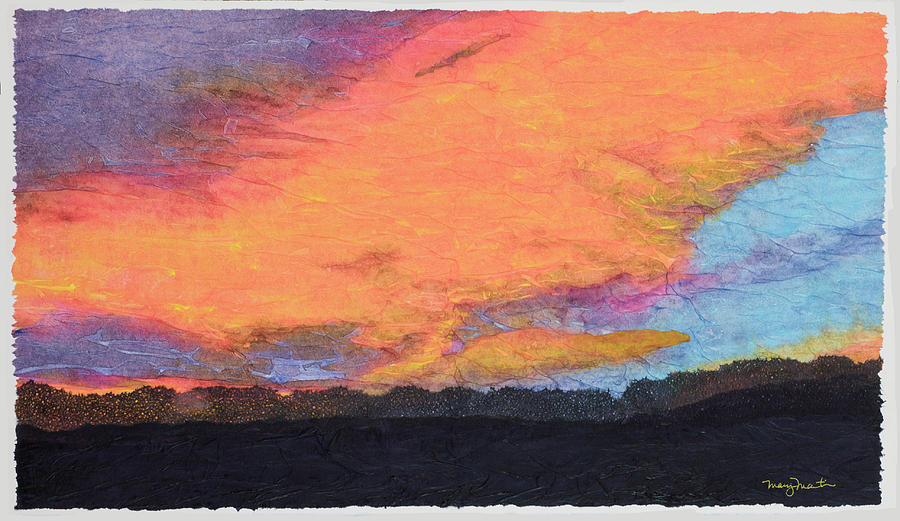 Symphonic Sunset Mixed Media by Mary Martin