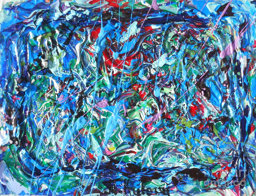 Abstract Painting - Symphony in blue by Tatjana Krilova