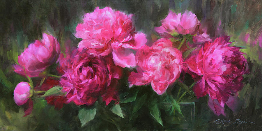 Peonies Painting - Symphony in Pink by Anna Rose Bain