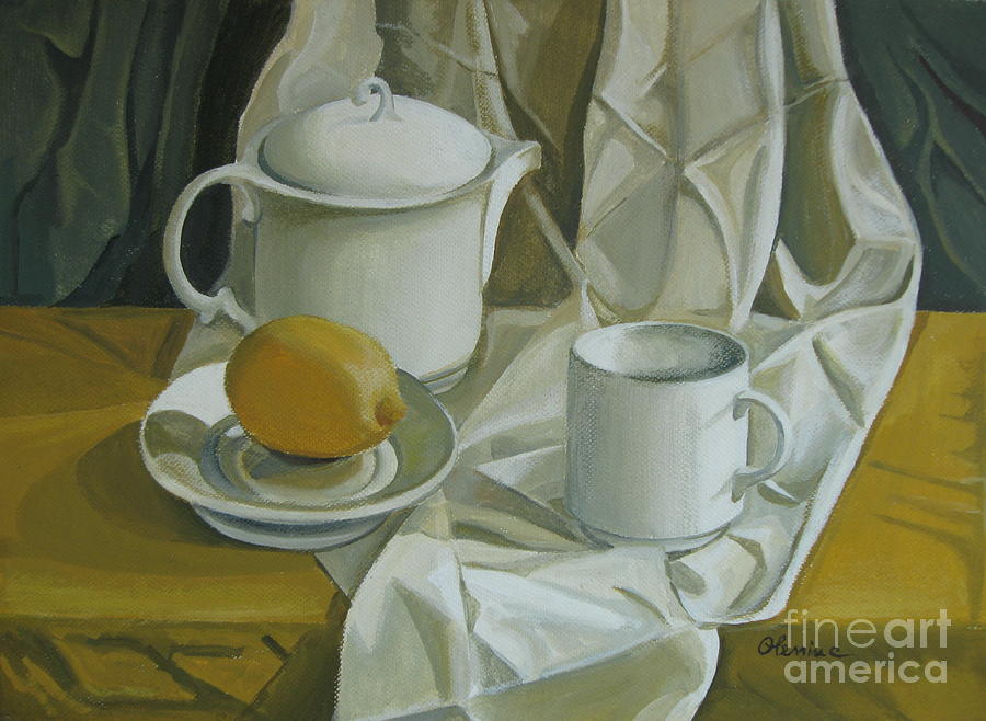 Still Life Painting - Symphony in white by Elena Oleniuc