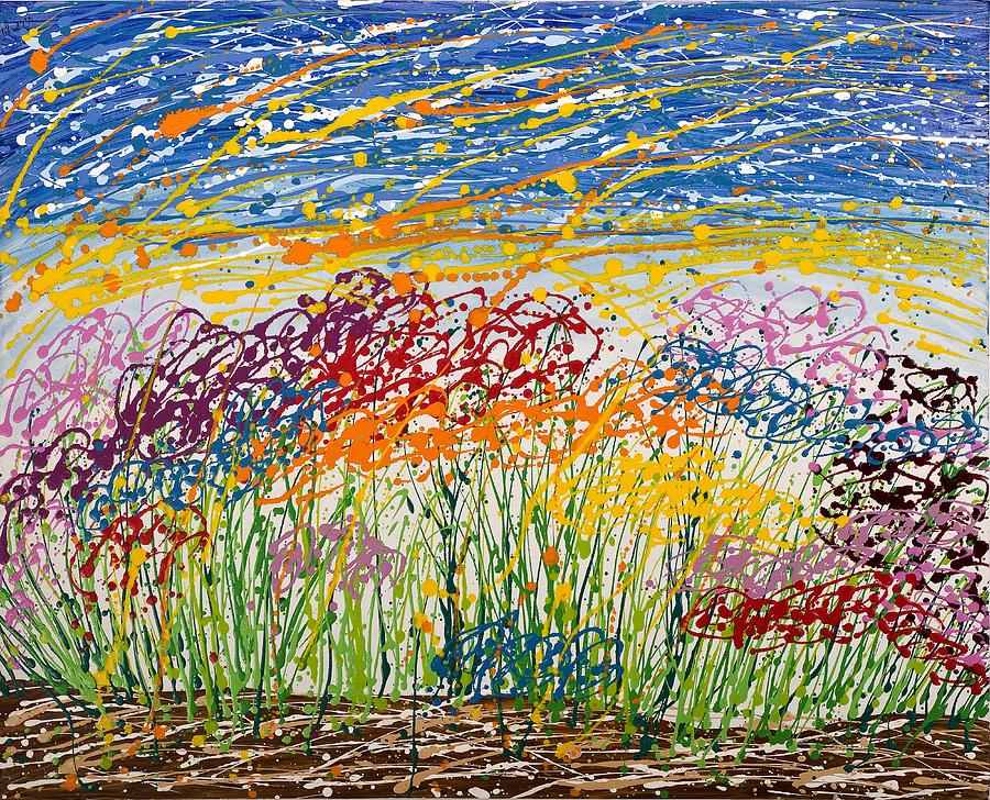 Nature Painting - Symphony of Flowers by Hagit Dayan