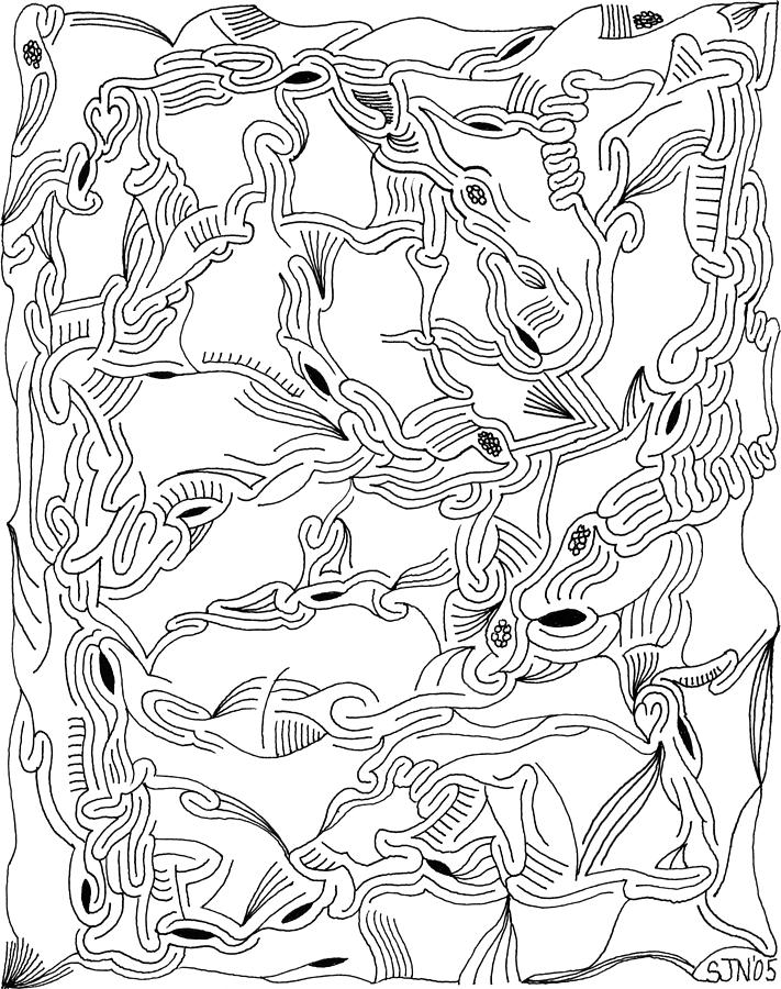 Abstract Drawing - Synapses by Steven Natanson