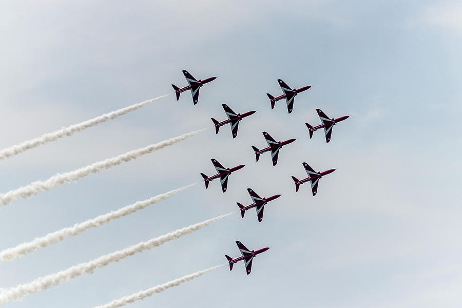 Red Arrows Photograph - Synchronised. by Angela Aird Red Arrows Photograph - Synchronised. by Angela Aird