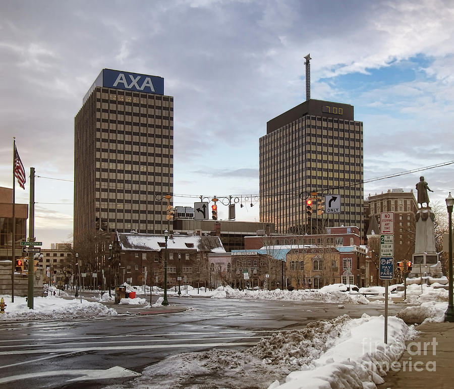 Snow Photograph - Syracuse Towers by Debra Millet Snow Photograph - Syracuse Towers by Debra Millet