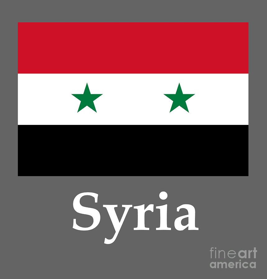 Syria Flag And Name Digital Art by Frederick Holiday - Pixels