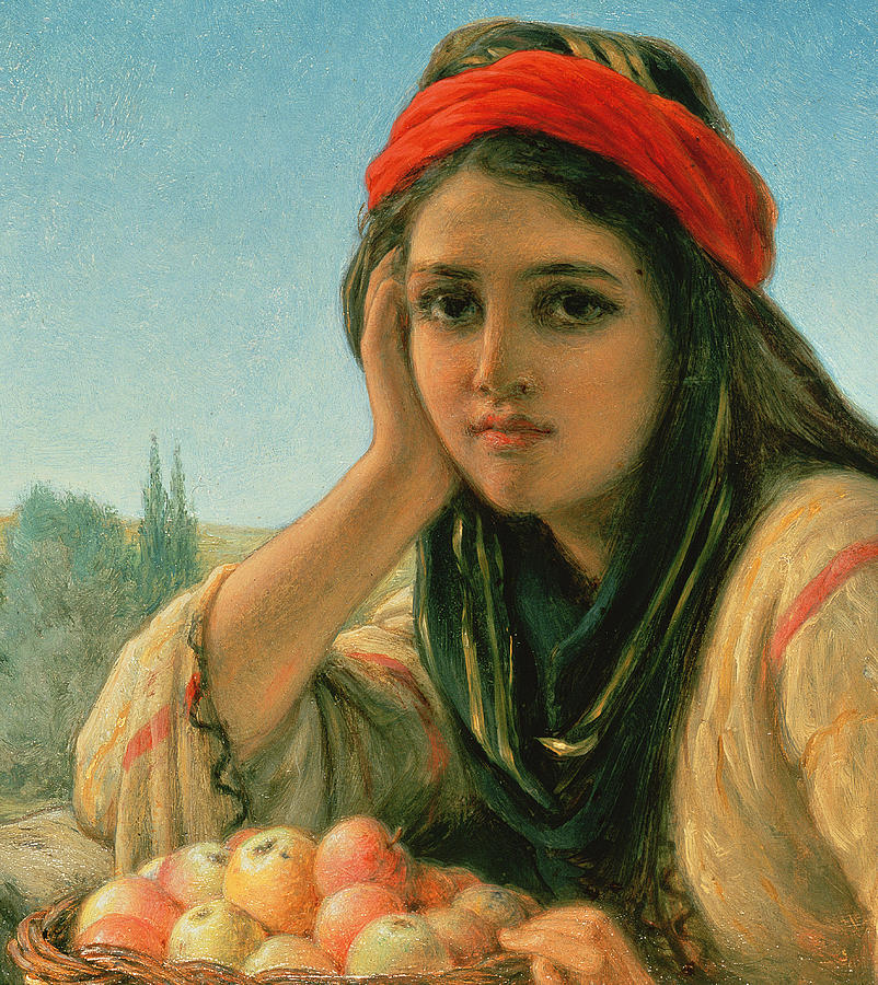 Apple Painting - Syrian Fruit Seller by William Gale