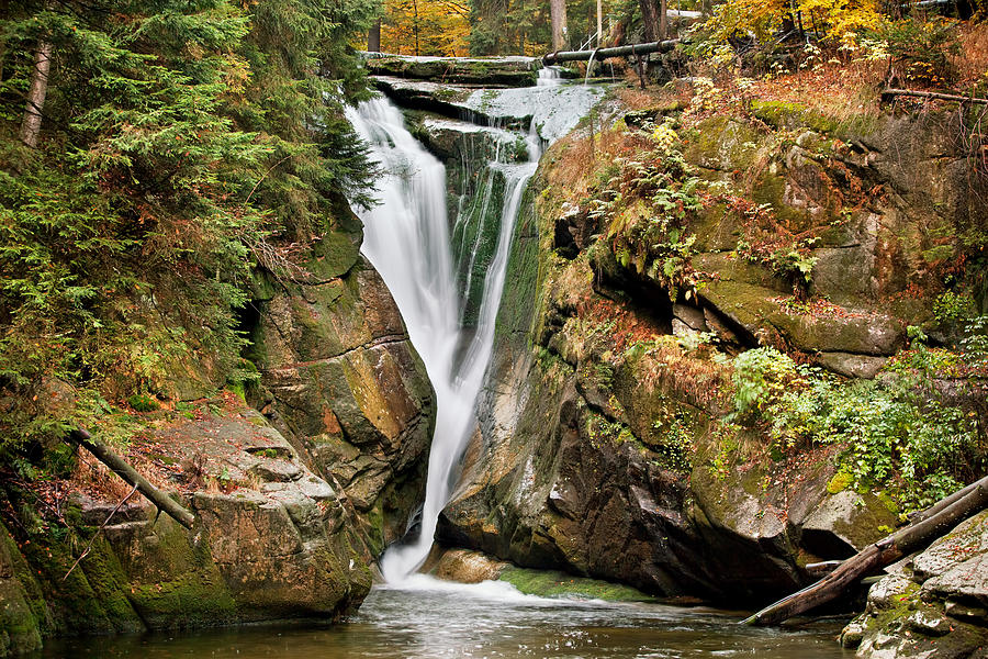 Szklarka Waterfall in Autumn Photograph by Artur Bogacki