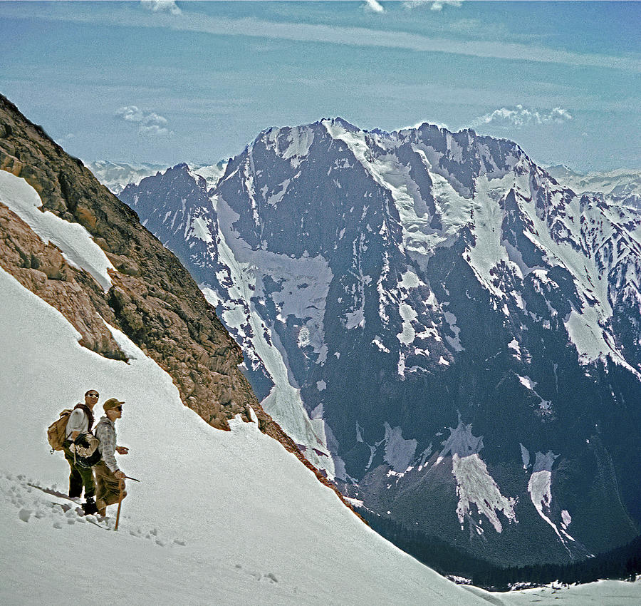 T-04402 Fred Beckey and Joe Hieb After First Ascent Forbidden Peak Photograph by Ed Cooper Photography
