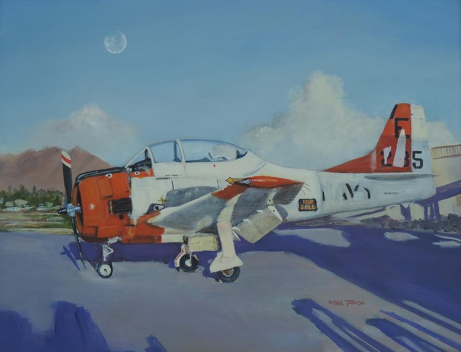 T-28 Needs T L C   Painting by Bill Tomsa