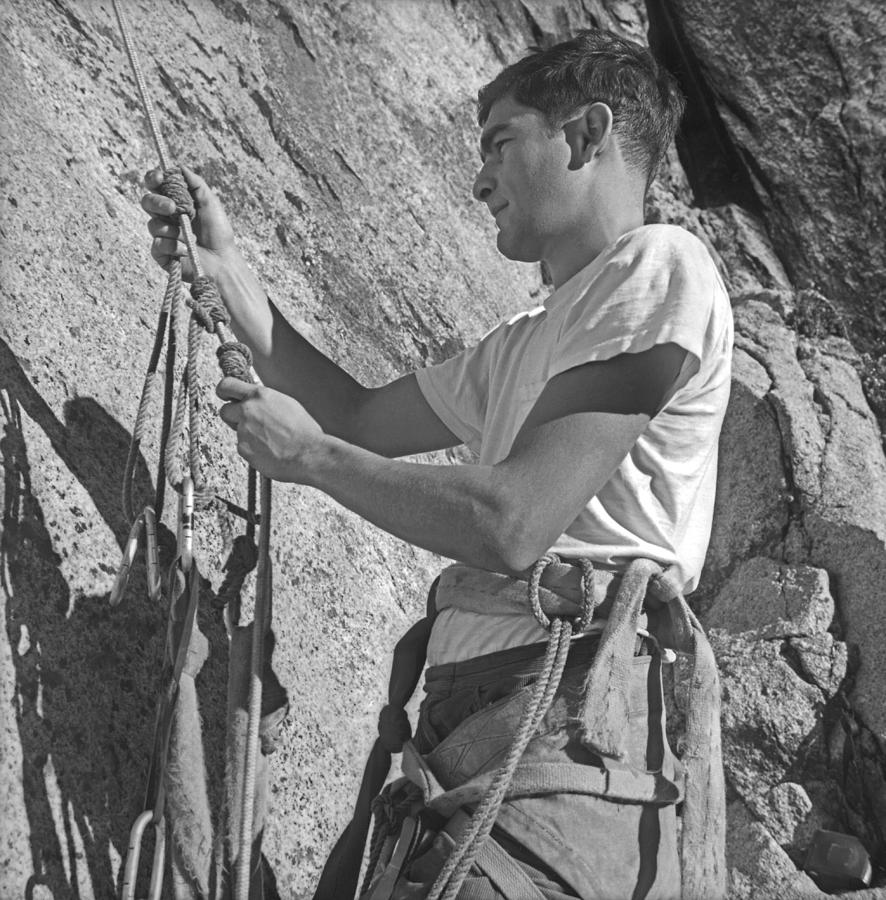 Yosemite National Park Photograph - T-406603 Ed Cooper Adjusting Prussiks by Ed Cooper Photography