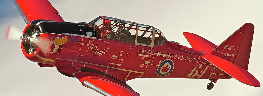 Airplane Photograph - T-6 Red Knight Air Races 64 and Keith McMann  by Gus McCrea