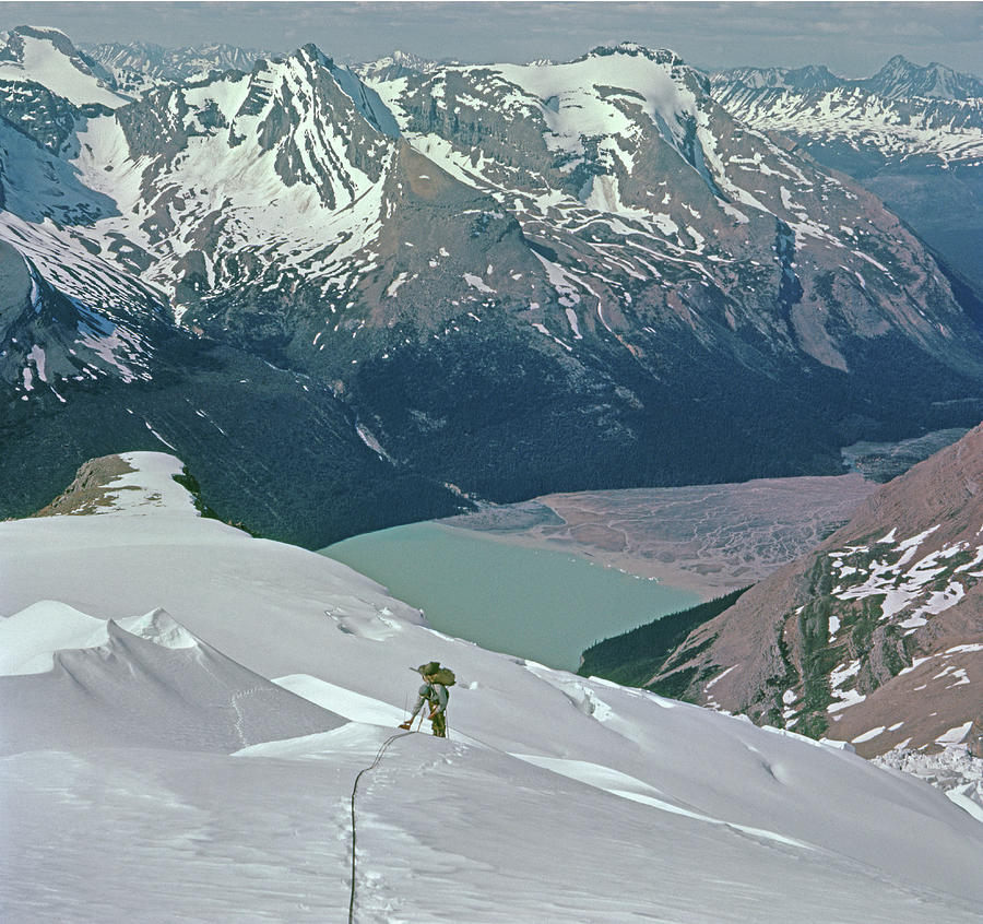 T-602409 Fred Beckey on Berg Glacier on Mt. Robson Photograph by Ed Cooper Photography