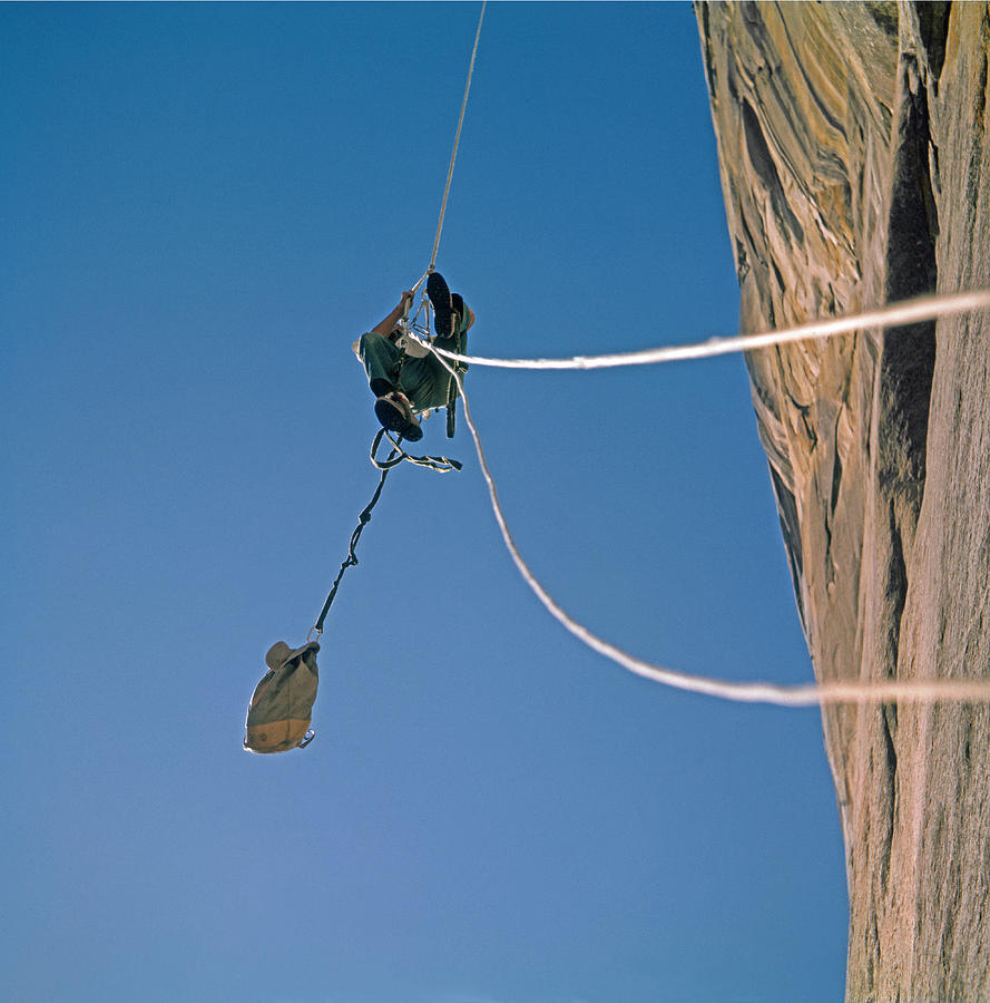 T-606601 Ascending Fixed Rope on El Capitan Photograph by Ed Cooper Photography