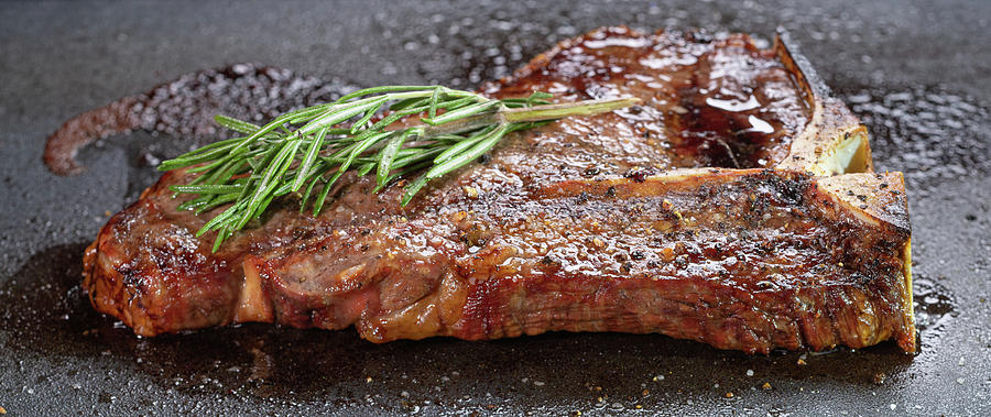T-bone Steak Pan Searing Photograph