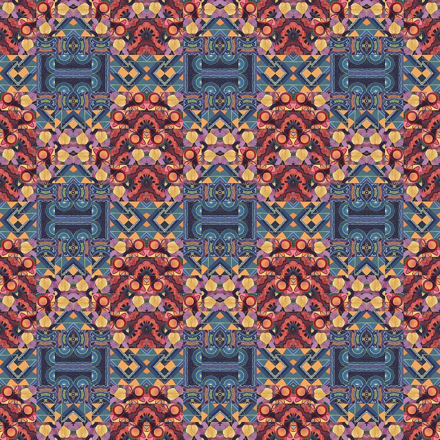 Abstract Digital Art - T J O D Mandala Series Puzzle 5 Arrangement 7 Tile by Helena Tiainen