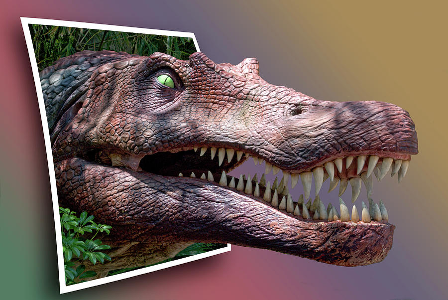 T. Rex Awakes - Dinosaur Emerging Photograph by Mitch Spence